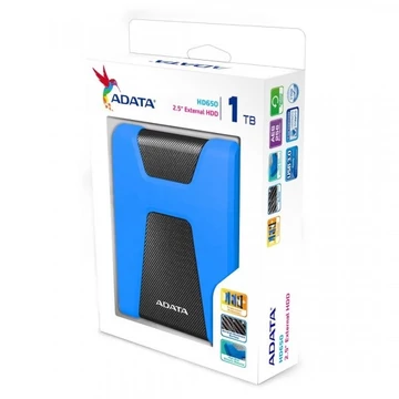 ADATA 2.5&quot; HDD USB 3.1 1TB HD650 ütésálló, Kék