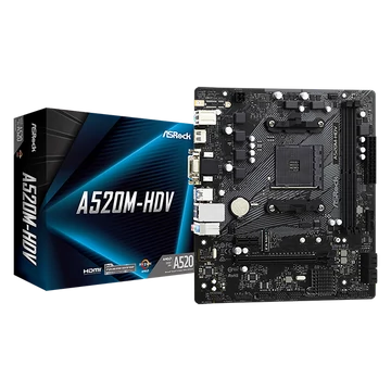 ASROCK Alaplap AM4 A520M-HDV AMD A520, mATX