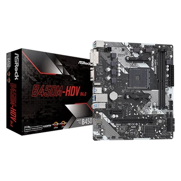 ASROCK Alaplap AM4 B450M-HDV R4.0 AMD B450, mATX