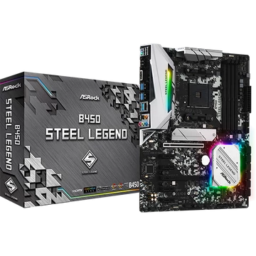 ASROCK Alaplap AM4 B450 STEEL LEGEND AMD B450, ATX