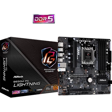 ASROCK Alaplap AM5 B650M PG LIGHTNING AMD B650, mATX