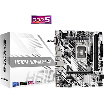 ASROCK Alaplap S1700 H610M-HDV/M.2+ D5 INTEL H610, mATX