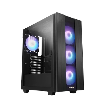 CHIEFTEC Ház Gaming Hunter 2, ATX, 4x120mm RGB ventilátor, RGB vezérlő, Tápegység nélkül, Edzett Üveg, Fekete