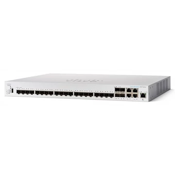 CISCO Switch 24x10000Mbps SFP+ + 4x10000Mbps SFP+ Kombó, Rackes, Fémházas, Menedzselhető - CBS350-24XS-EU