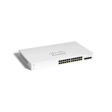 CISCO Switch 24x1000Mbps (POE+) + 4x10000Mbps SFP+, Menedzselhető, Fémházas, Rackes - CBS220-24P-4X-EU