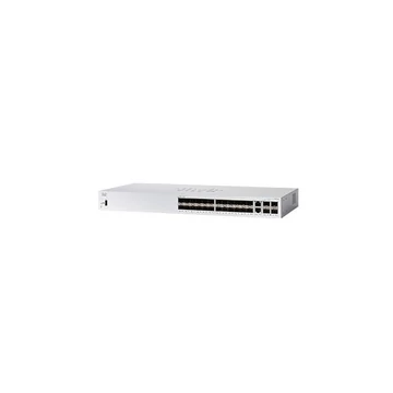 CISCO Switch 24x1000Mbps SFP + 2x1000Mbps SFP Kombó + 2x1000Mbps SFP, Rackes, Fémházas, Menedzselhető - CBS350-24S-4G-EU