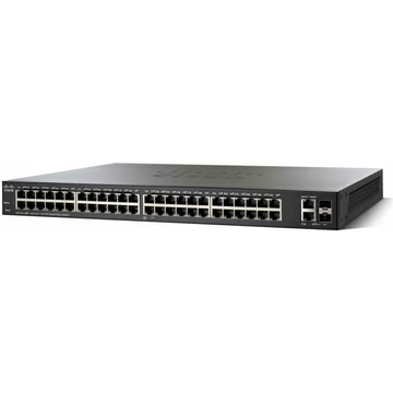 CISCO Switch 48x100Mbps (POE+) + 2x1000Mbps SFP Kombó + 2x1000Mbps SFP, Fémházas, Rackes, Menedzselhető - SF350-48P-K9-E