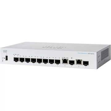 CISCO Switch 8x1000Mbps SFP + 2x1000 SFP Kombó, Rackes, Fémházas, Menedzselhető - CBS350-8S-E-2G-EU
