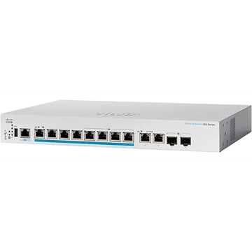 CISCO Switch 8x2500Mbps (POE+) + 2x10000 SFP+ Kombó, Rackes, Fémházas, Menedzselhető - CBS350-8MP-2X-EU
