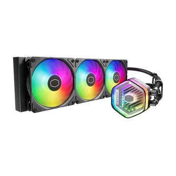 COOLER MASTER CPU hűtő MASTERLIQUID 360 ATMOS (vízhűtés), 3 Ventilátoros, ARGB Gen2, fekete