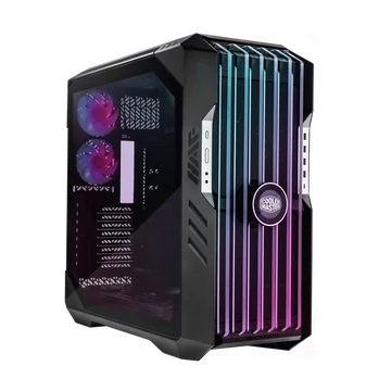 COOLER MASTER Ház ATX HAF 700 EVO + 5db Ventilátor + VGA tartó és Riser kábel, Tápegység nélkül, Üvegfalú, fekete