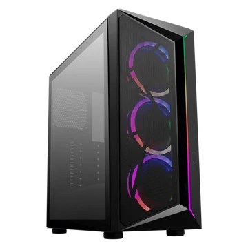 COOLER MASTER Ház Midi ATX CMP 510 ARGB, Tápegység nélkül, Üvegfalú, Fekete