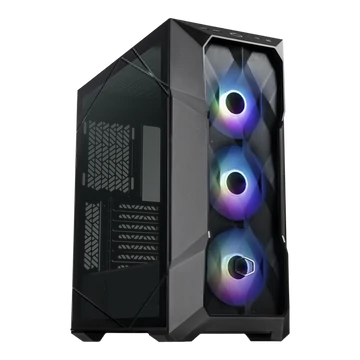 COOLER MASTER Ház Midi ATX MasterBox TD500 MESH V2 ARGB + 3db Ventilátor, Tápegység nélkül, Üvegfalú, fekete