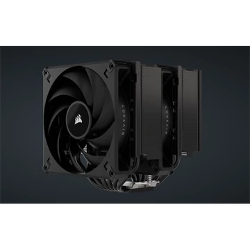 CORSAIR CPU hűtő, A115 Twin Tower, 2 Ventilátoros, LGA1700 támogatással, fekete