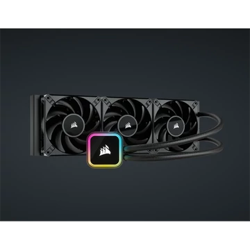 CORSAIR CPU hűtő iCUE H150i RGB ELITE (vízhűtés), 3 Ventilátoros, LGA1700 támogatással. fekete