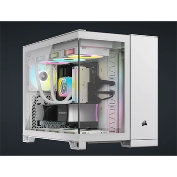 CORSAIR Ház 2500X, Tápegység nélkül, Edzett Üveg, fehér
