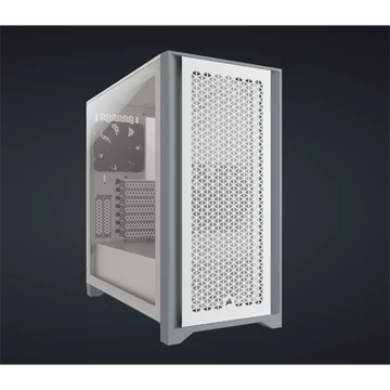 CORSAIR Ház 4000D AIRFLOW, Tápegység nélkül, Edzett Üveg, fehér