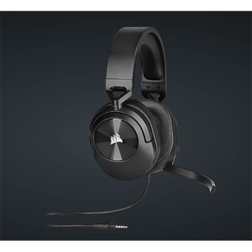 CORSAIR Vezetékes Headset, HS55 Gaming, Ultrakönnyű, Jack dugós, fekete