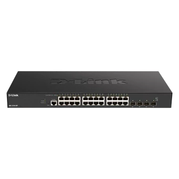 D-LINK Switch 24x10Gbps SFP+ + 4xGigabit Fémházas, Menedzselhető, DXS-1210-28S