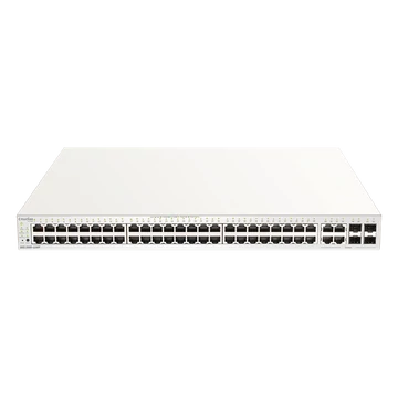 D-LINK Switch 48x1000Mbps(48xPOE) + 4xGigabit kombó Fémházas, Menedzselhető (370W POE) + 1 év Nuclias, DBS-2000-52MP/E
