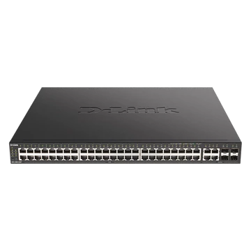 D-LINK Switch 48x1000Mbps (48xPOE) + 4xGigabit SFP kombó Fémházas, Menedzselhető (370W POE), DGS-2000-52MP