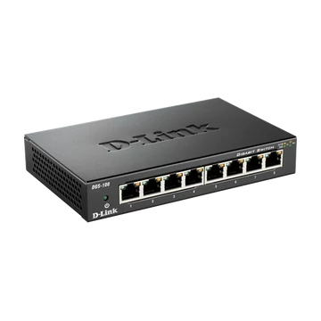 D-LINK Switch 8x1000Mbps Fémházas Asztali, DGS-108GL/E