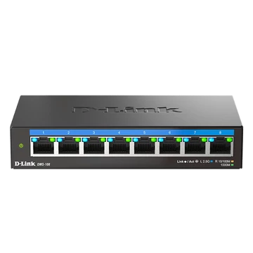 D-LINK Switch 8x2.5Gbps Multi-Gigabit Fémházas Asztali, DMS-108/E