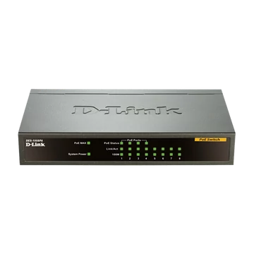 D-LINK Switch 8x100Mbps (4xPOE) Fémházas Asztali, DES-1008PA