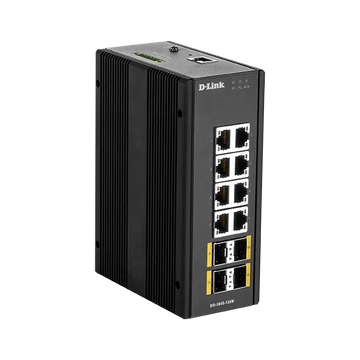 D-LINK Switch Ipari 8x1000Mbps + 4x1000Mbps SFP Menedzselhető Rackes, DIS-300G-12SW