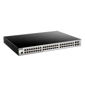 D-LINK Switch 48x1000Mbps (48xPOE) + 4xGigabit SFP+ Menedzselhető Rackes, DGS-1510-52XMP/E
