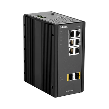 D-LINK Switch Ipari 6x1000Mbps (4xPOE) + 2xSFP Menedzselhető Rackes, DIS-300G-8PSW