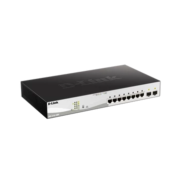 D-LINK Switch 8x1000Mbps (8xPOE) + 2xGigabit SFP Menedzselhető Rackes, DGS-1210-10MP/E