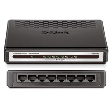 D-LINK Switch 8x1000Mbps Műanyagházas Asztali, GO-SW-8G/E