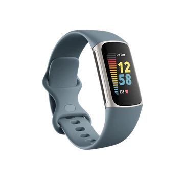 FITBIT Charge 5 Aktivitásmérő fitnesz karkötő (Steel Blue / Platinum Stainless Steel)