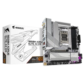 GIGABYTE Alaplap AM5 B650M AORUS ELITE AX ICE AMD B650, mATX