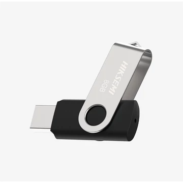 HIKSEMI Pendrive 8GB M200S &quot;Rotary&quot; USB 2.0, Szürke-Fekete, (HIKVISION)