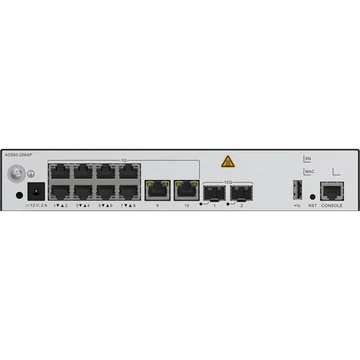 Huawei eKit Vezeték Nélküli Access Kontroller 10x1000Mbps + 2x10GE (SFP+) + 1konzol port, max 256 AP - AC650-256AP
