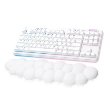 LOGITECH Billentyűzet - G715 Aurora RGB Gaming Vezeték Nélküli (Linear) UK, Fehér + Kéztámasz