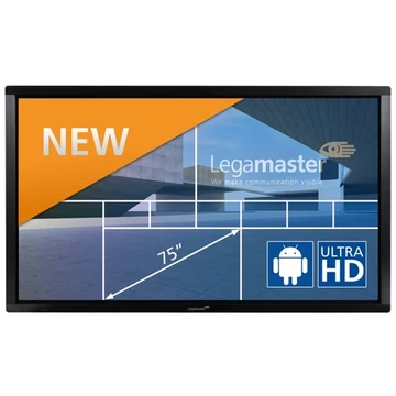 Legamaster Interaktív kijelző, ETX-7510, 75&quot;, UHD, multi-touch(32 érintés), HDMI, DP, VGA, USB, RS232, WiFi, LAN