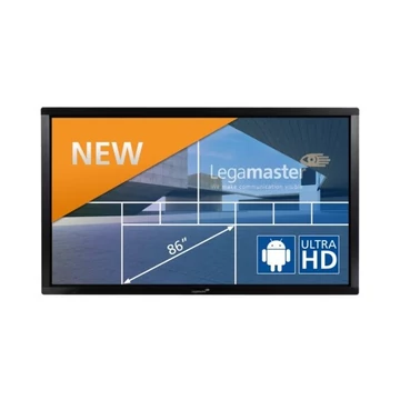 Legamaster Interaktív kijelző, ETX-8610 86&quot;, UHD, multi-touch(32 érintés), HDMI, DP, VGA, USB, RS232, WiFi, LAN