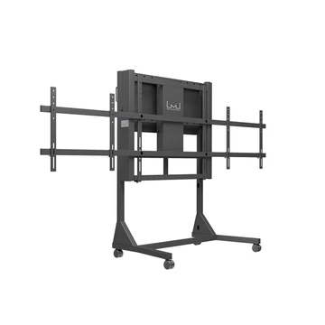 MULTIBRACKETS Gurulós motoros 2 karos padlóállvány, M Motorized Floorstand Dual Screen 160 kg Black SD (max. 2x84&quot;)