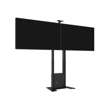 MULTIBRACKETS Motoros 2 karos padlóállvány, M Motorized Floorbase Dual Screen incl cabinet &amp; cam-shelf 120kg