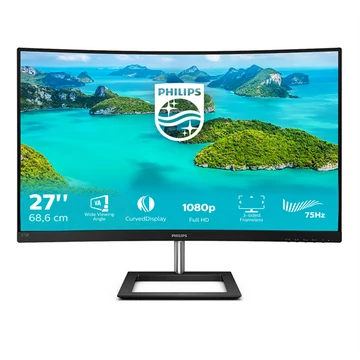 PHILIPS Ívelt VA monitor 27&quot; 272E1CA/00 1920x1080, 16:9, 250cd/m2, 4ms, VGA/HDMI/DisplayPort, hangszóró