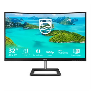 PHILIPS Ívelt VA monitor 31.5&quot; 322E1C, 1920x1080, 16:9, 250cd/m2, 4ms, VGA/HDMI/DisplayPort