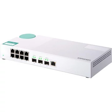 QNAP Switch 8x1000Mbps + 1x10000 SFP+ Combo + 2x10000Mbps SFP+, Nem menedzselhető, Asztali - QSW-308-1C
