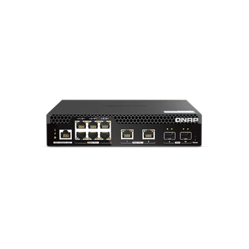QNAP Switch 6x2500Mbps + 2x10000Mbs + 2x10000 SFP+, 90W POE++, Menedzselhető, Rackes - QSW-M2106PR-2S2T