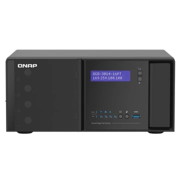 QNAP Switch QGD-3014-16PT-8G 16-port, 14x1GbE, 2x1GbE SFP/RJ45 Combo Ports, Web Managed