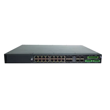 RAISECOM L2 PoE ipari switch,19&quot;RM, 4x10G SFP++4xGE combo+12xGE RJ45 90W PoE+1 bővítőhely,2xDC,540W