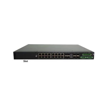 RAISECOM L2 menedzselhető ipari switch, 19&quot;RM, 4x10G SFP++4xGE combo+12xGE RJ45+1 bővítőhely,1xDC