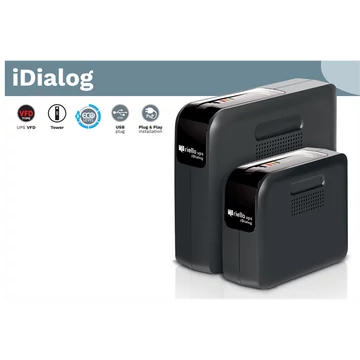 RIELLO szünetmentes tápegység, IDG800, 800VA/480W, 4x IEC C13, offline ups, USB